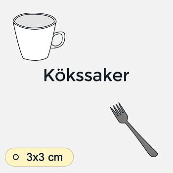 Bildstödsbilder Kökssaker, 3x3 cm