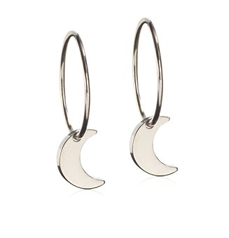 Örhänge ring 14mm med en måne