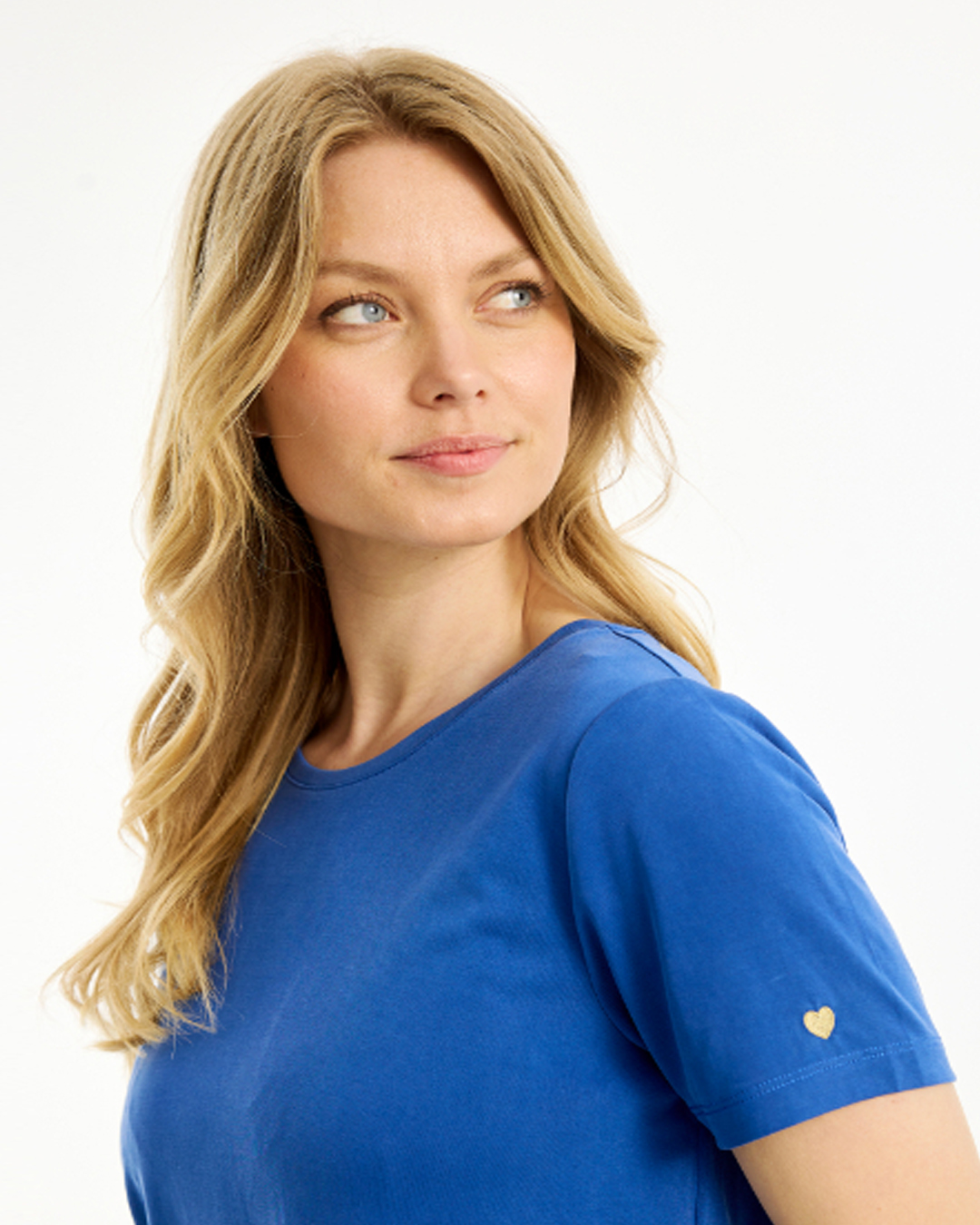 Topp Nina rundringad kort ärm klarblå - 2
