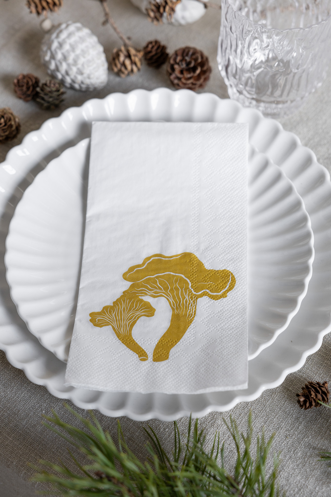 Funnel chanterelle - Chanterelle - Napkin 16-pack - Yellow