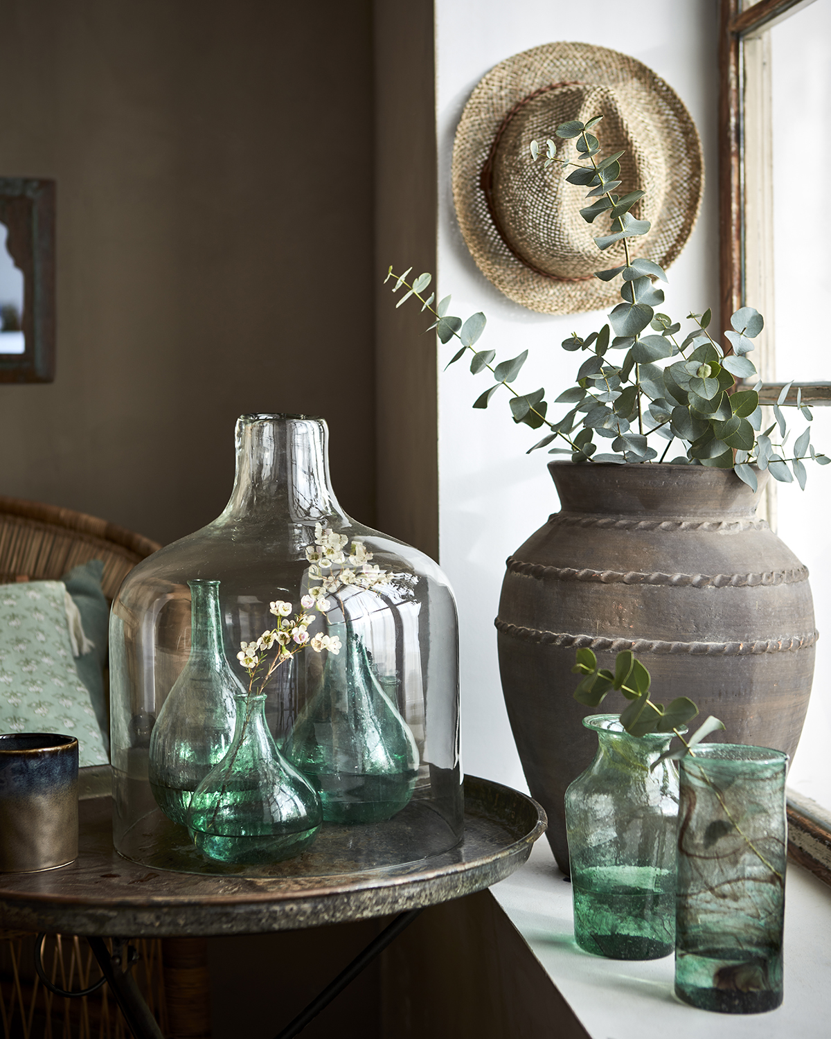Violetta, mintgrön munblåst vas från Affari of Sweden