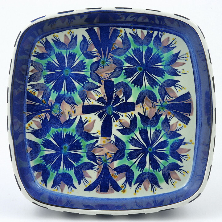Marianne Johnson (Tenera 1958) Blue/Purple/Green Flower Bowl 17 cm