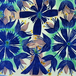 Marianne Johnson (Tenera 1958) Blue/Purple/Green Flower Bowl 17 cm