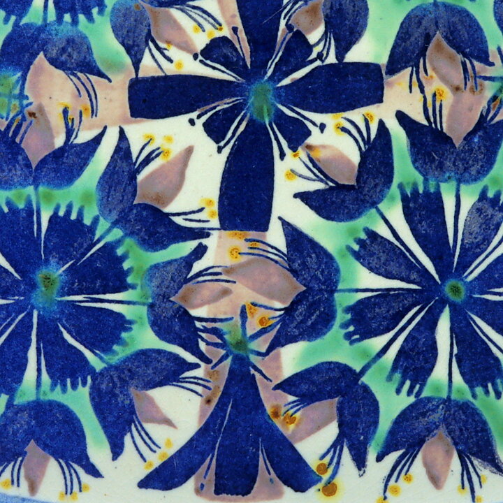 マリアンヌ・ジョンソン  Teneraシリーズ  青/紫/緑色の花のボウル  17cm  1958年