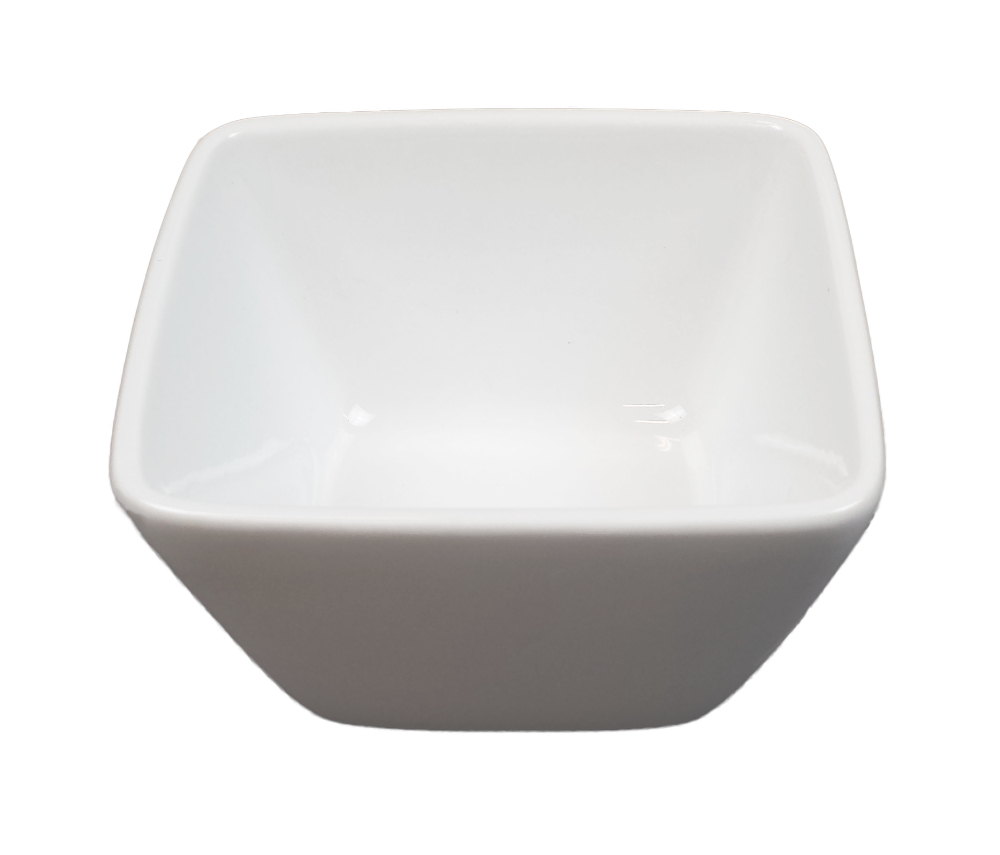 Mini Porcelain Bowl Square - Sloping Small - 8 pack