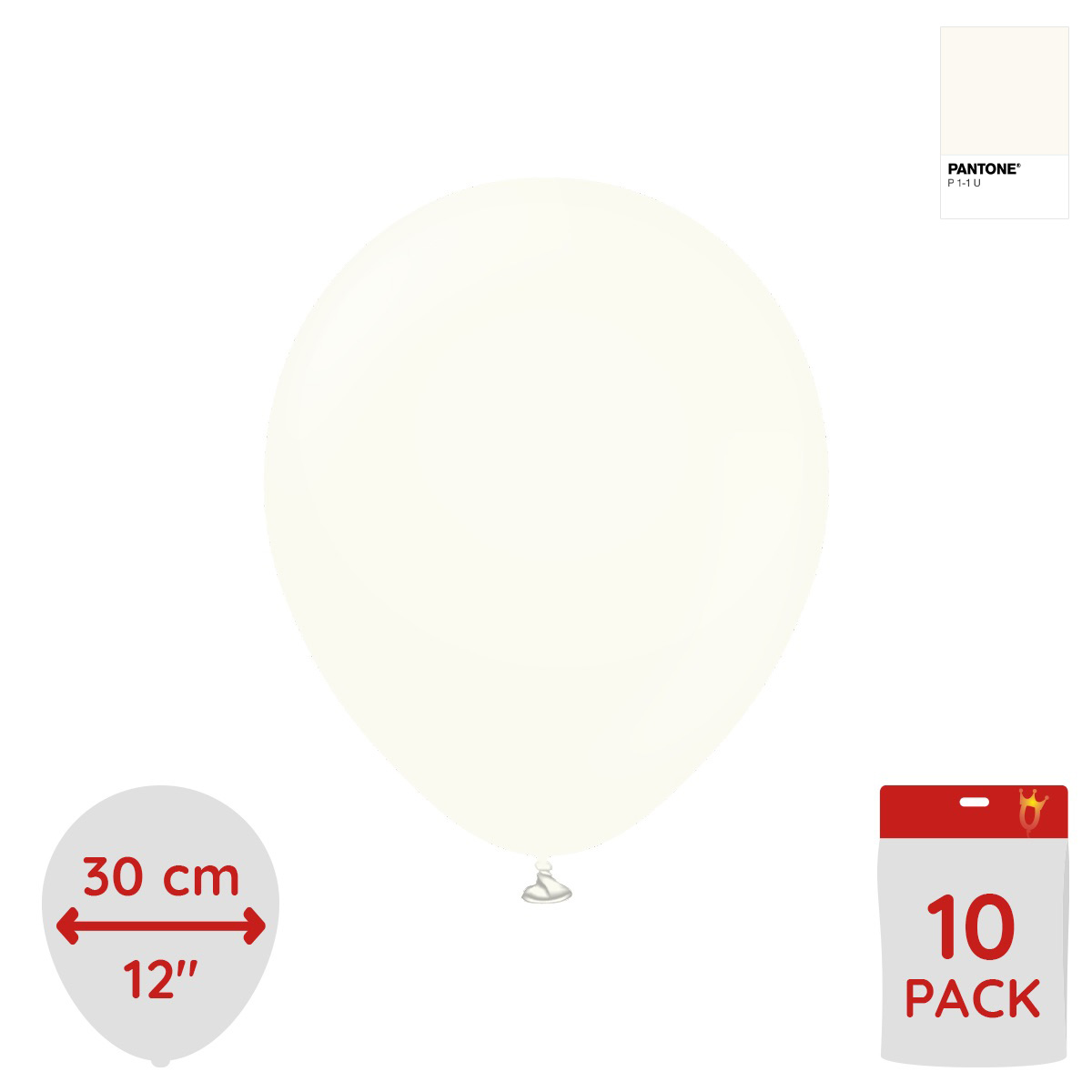 Retro White - Latexballong