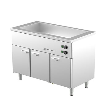Warming cabinet with water bath, 3 cabinets for GN 1/1