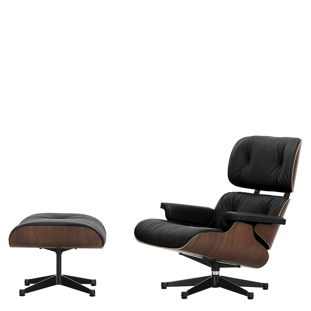 Eames Lounge Chair Fåtölj - Walnut Dark (läder) - Vitra