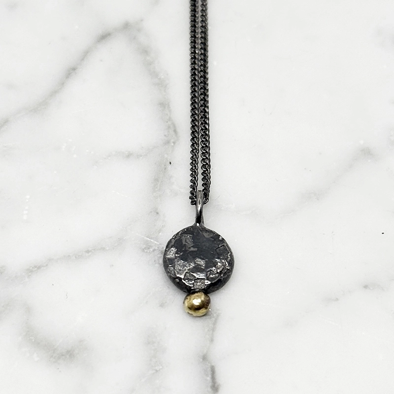 Halsband MELTED silver/14k guld - 2