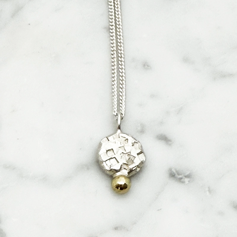Halsband MELTED silver/14k guld