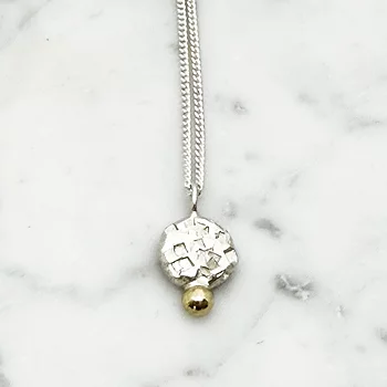 Halsband MELTED silver/14k guld