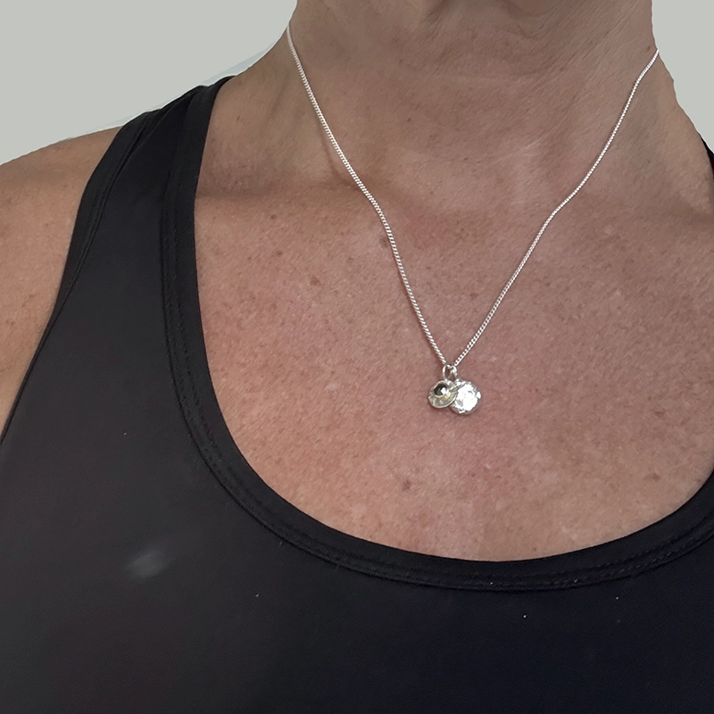 Diamond pendant DIAMONDS ARE FOREVER silver/14k gold - 7