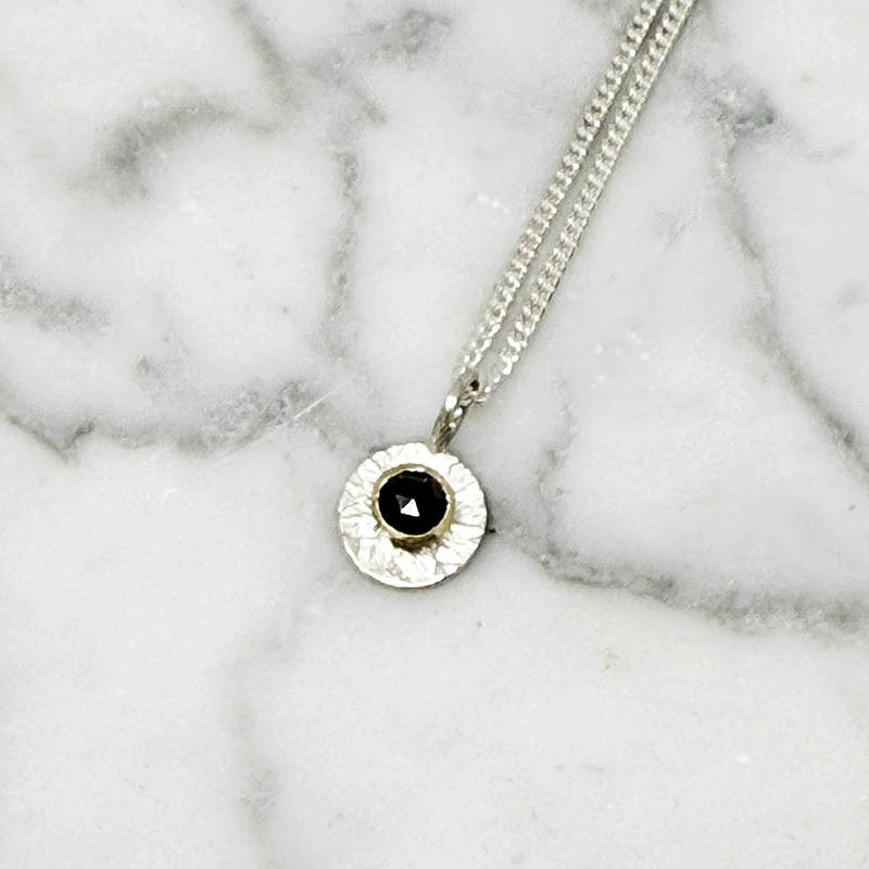 Diamond pendant DIAMONDS ARE FOREVER silver/14k gold - 3