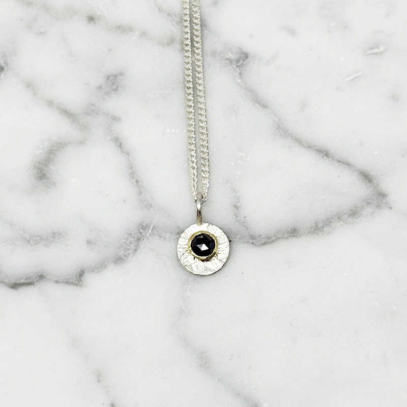 Diamond pendant DIAMONDS ARE FOREVER silver/14k gold