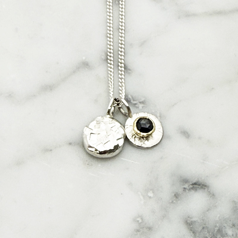 Diamond pendant DIAMONDS ARE FOREVER silver/14k gold - 4
