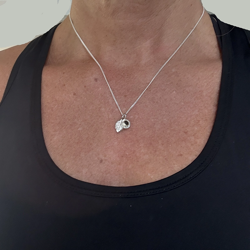 Diamond pendant DIAMONDS ARE FOREVER silver/14k gold - 6