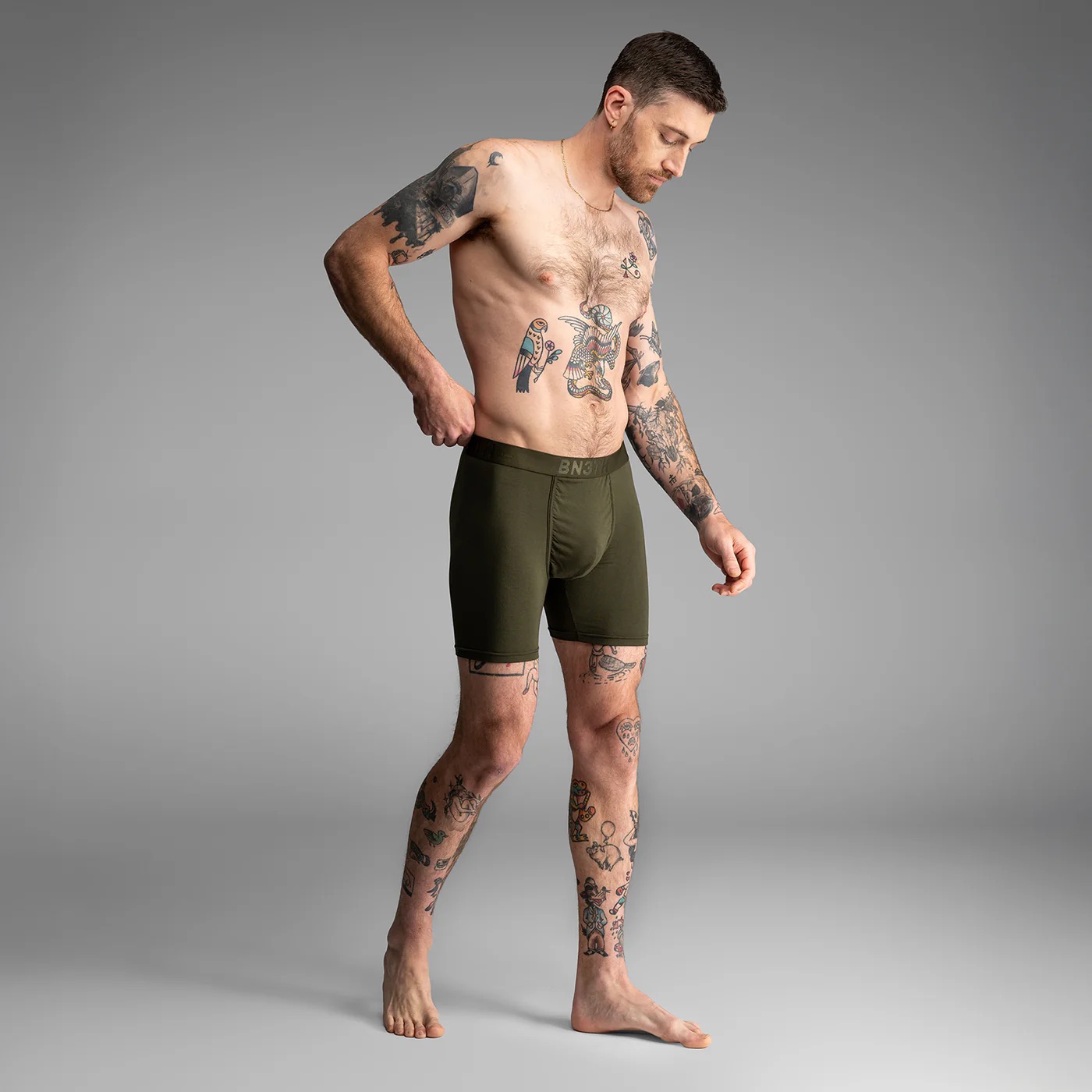 CLASSIC ICON BOXER BRIEF SOLID - DUFFLE GREEN - 4