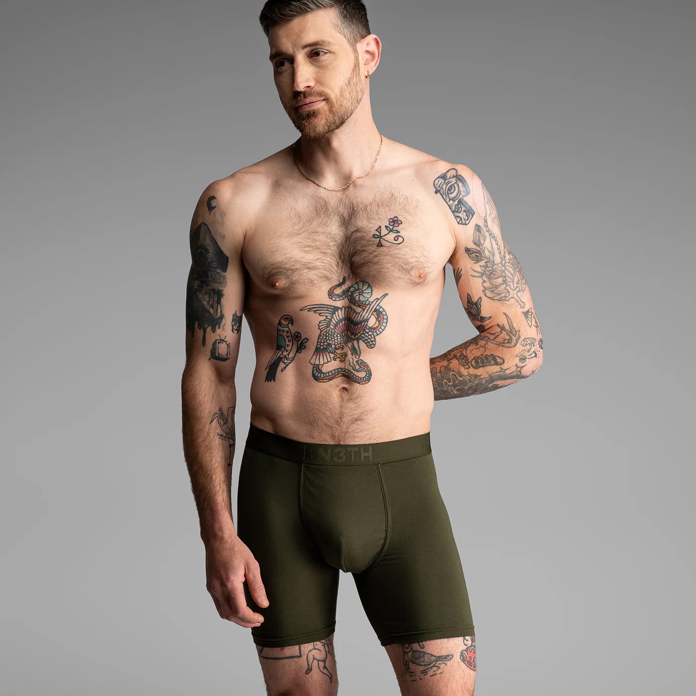 CLASSIC ICON BOXER BRIEF SOLID - DUFFLE GREEN - 2