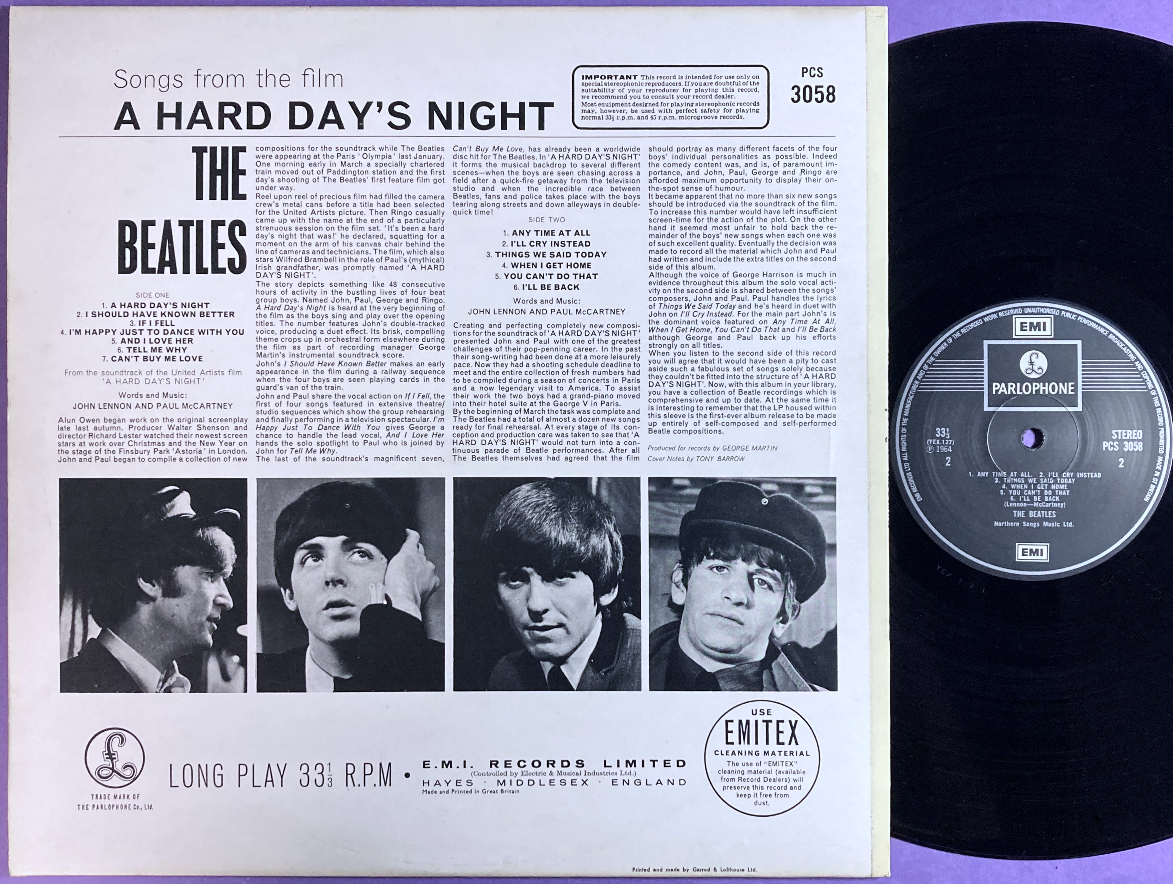 BEATLES - A hard day´s night UK stereo LP 1964 - 2