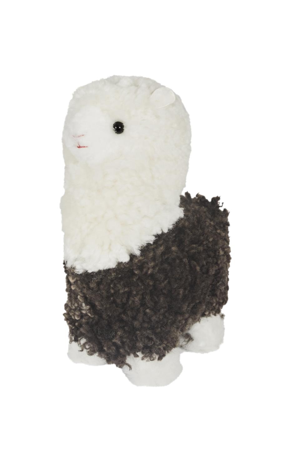 Skinnwille Soft Animal Curly Alpaca Dark Brown/White