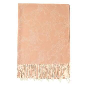 Shawl AWST Intl Horse Motif Linear Horses Rose