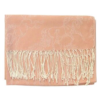 Shawl AWST Intl Horse Motif Linear Horses Rose