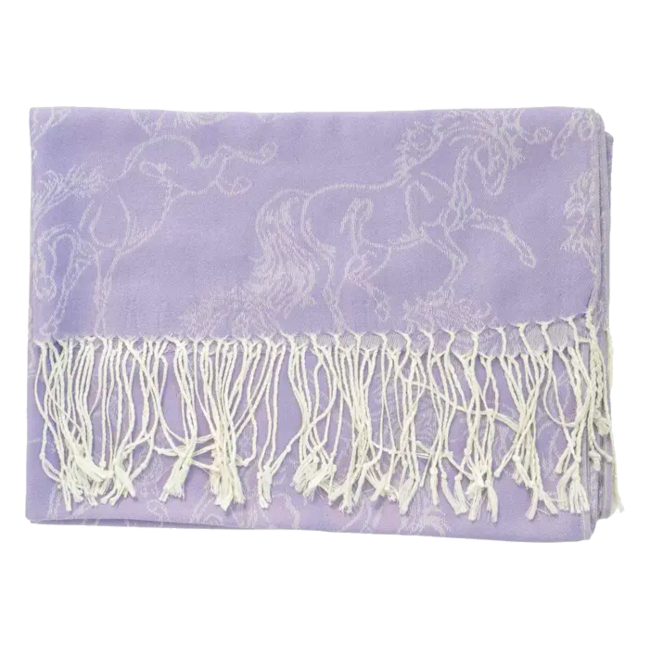 Sjal AWST Intl Hästmotiv Linear Horses Violet - 2