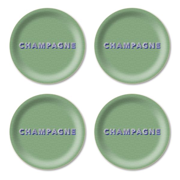 Coasters set/4 Champagne sage green
