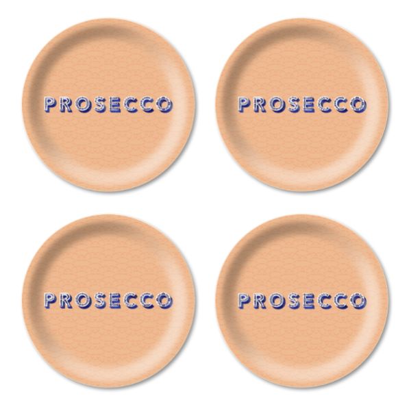 Coasters set/4 Prosecco peach
