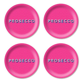 Coasters set/4 Prosecco bright pink