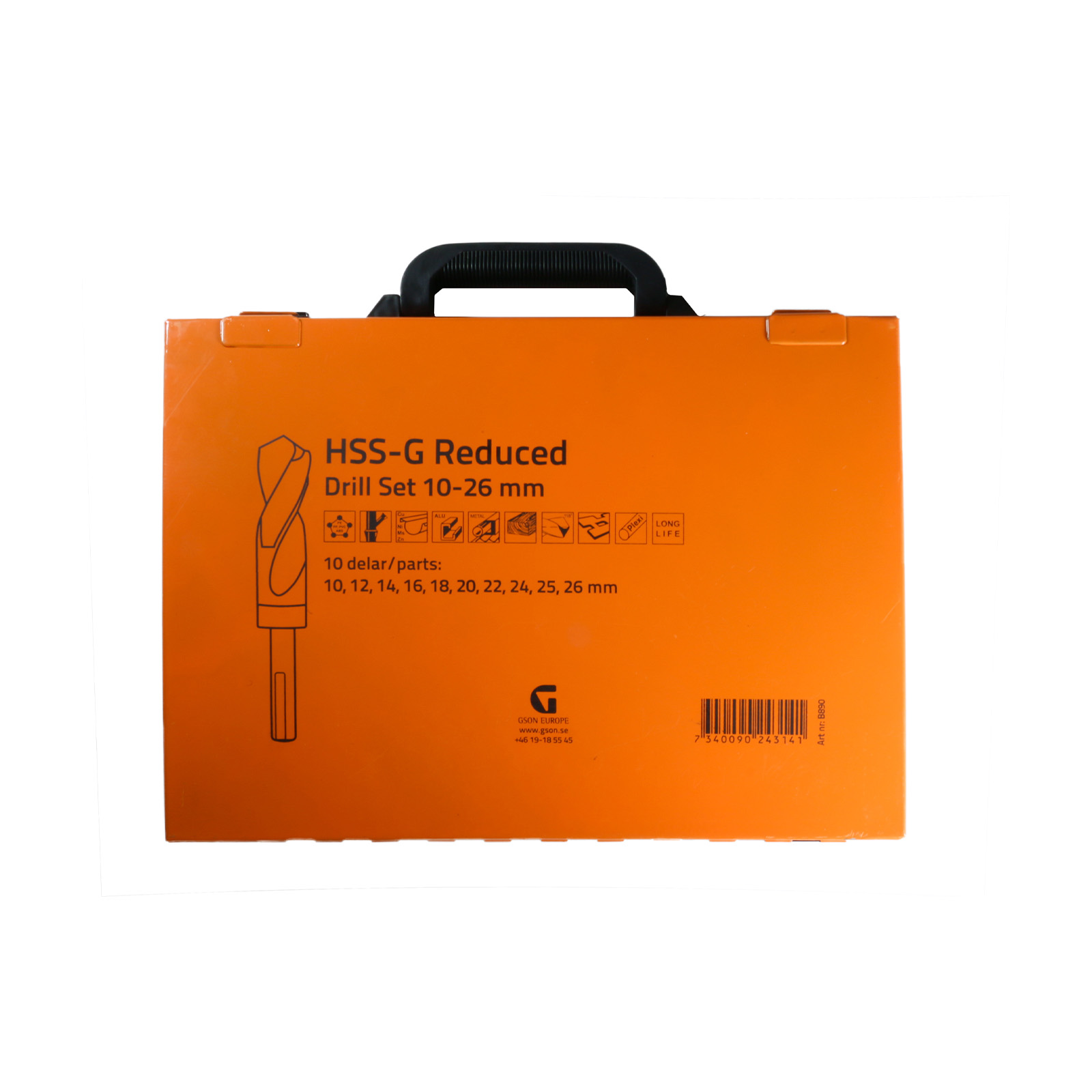 HSS-G reducerad borrsats 10–26 mm 10 delar - 2
