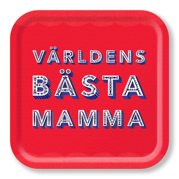 Tray Världens bästa mamma red