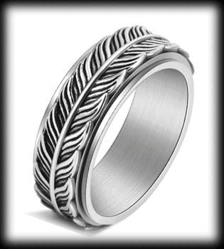 8.4 mm. Spinner ring i rostfritt stål med en fjäder.