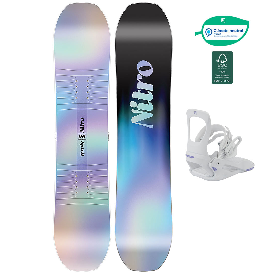Nitro Snowboard Set - Spirit Kids 86 + Micro Charger White XS