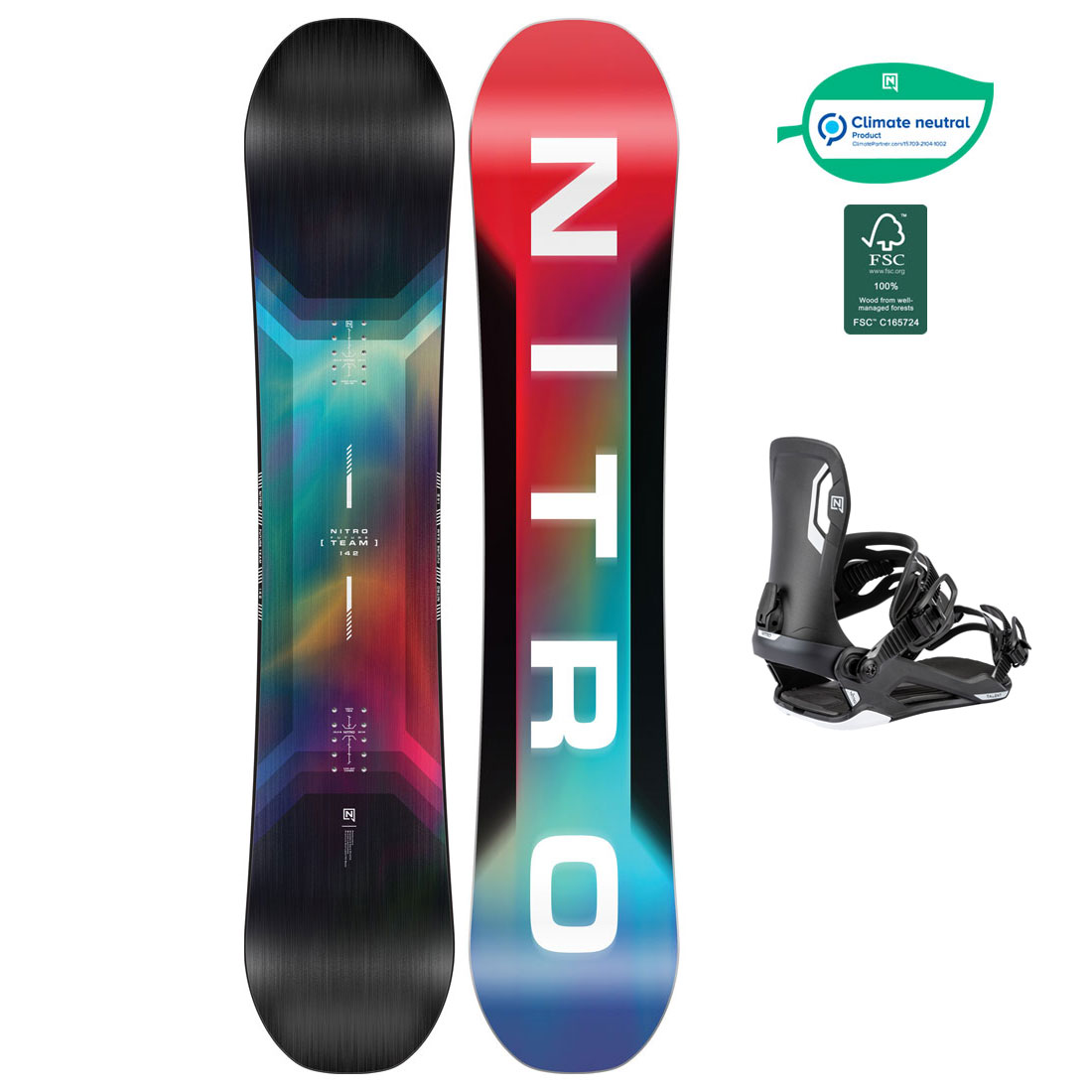 Nitro Snowboard Set - Future Team 151 + Talent Ultra Black M