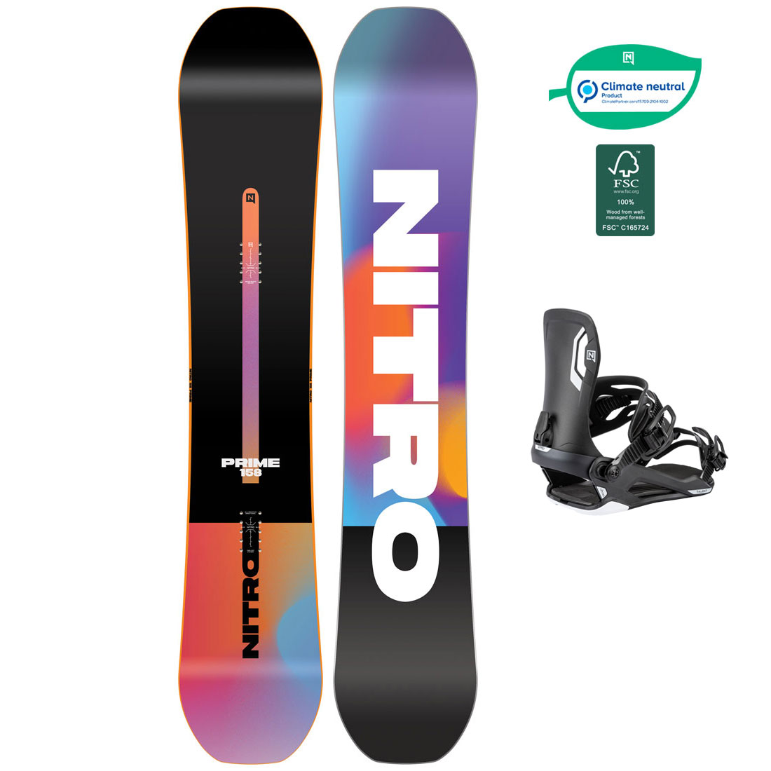 Nitro Snowboardpaket - Prime Chroma 152 + Talent Ultra Black M