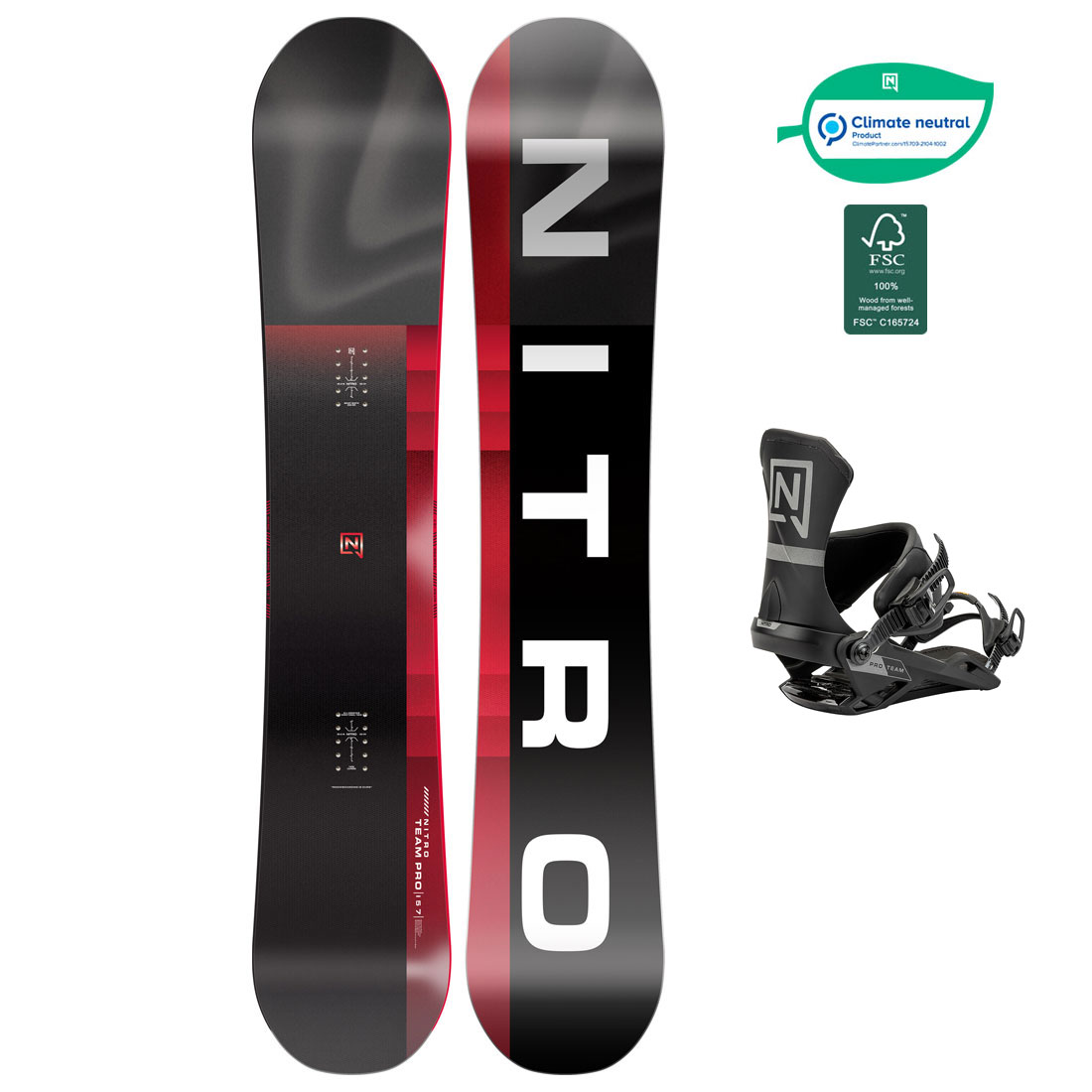 Nitro Snowboardpaket - Team Pro Wide 162 + Team Pro Ultra Black L