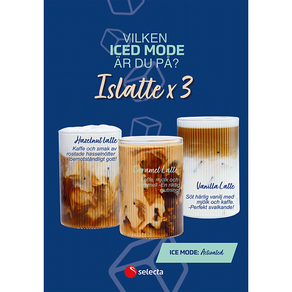 Meny Iced med Hazelnut, Caramel, Vanilla