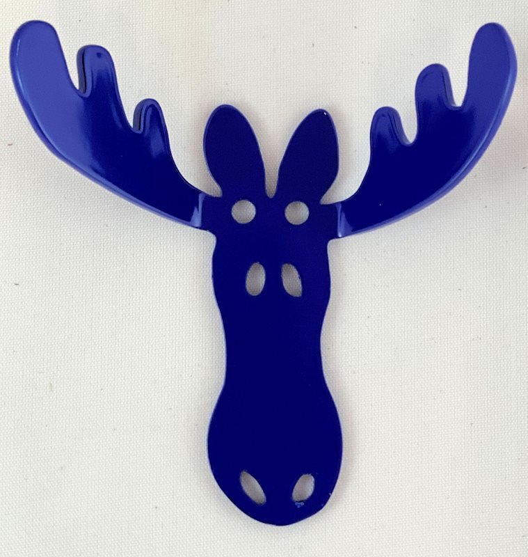 Wall hook trophy Elk 8 cm, blue