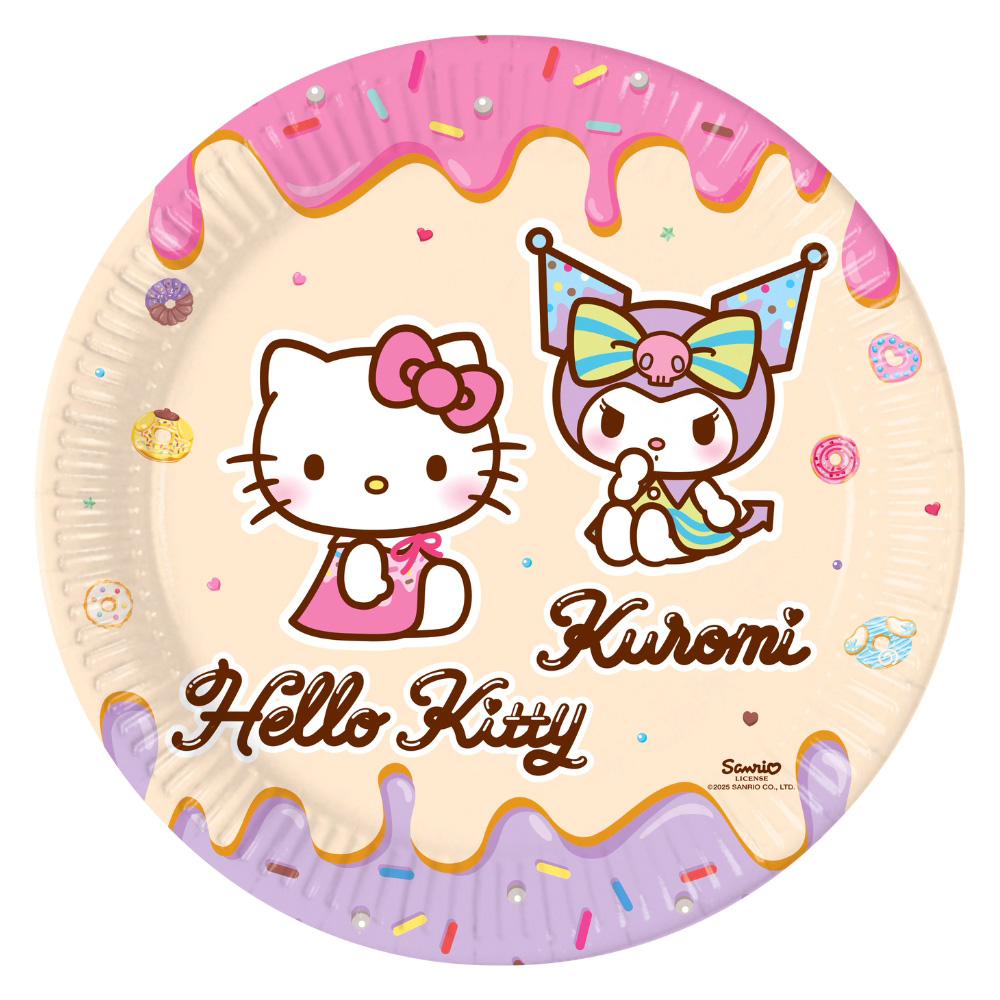 Hello Kitty & Kuromi Papptallrikar 8-pack