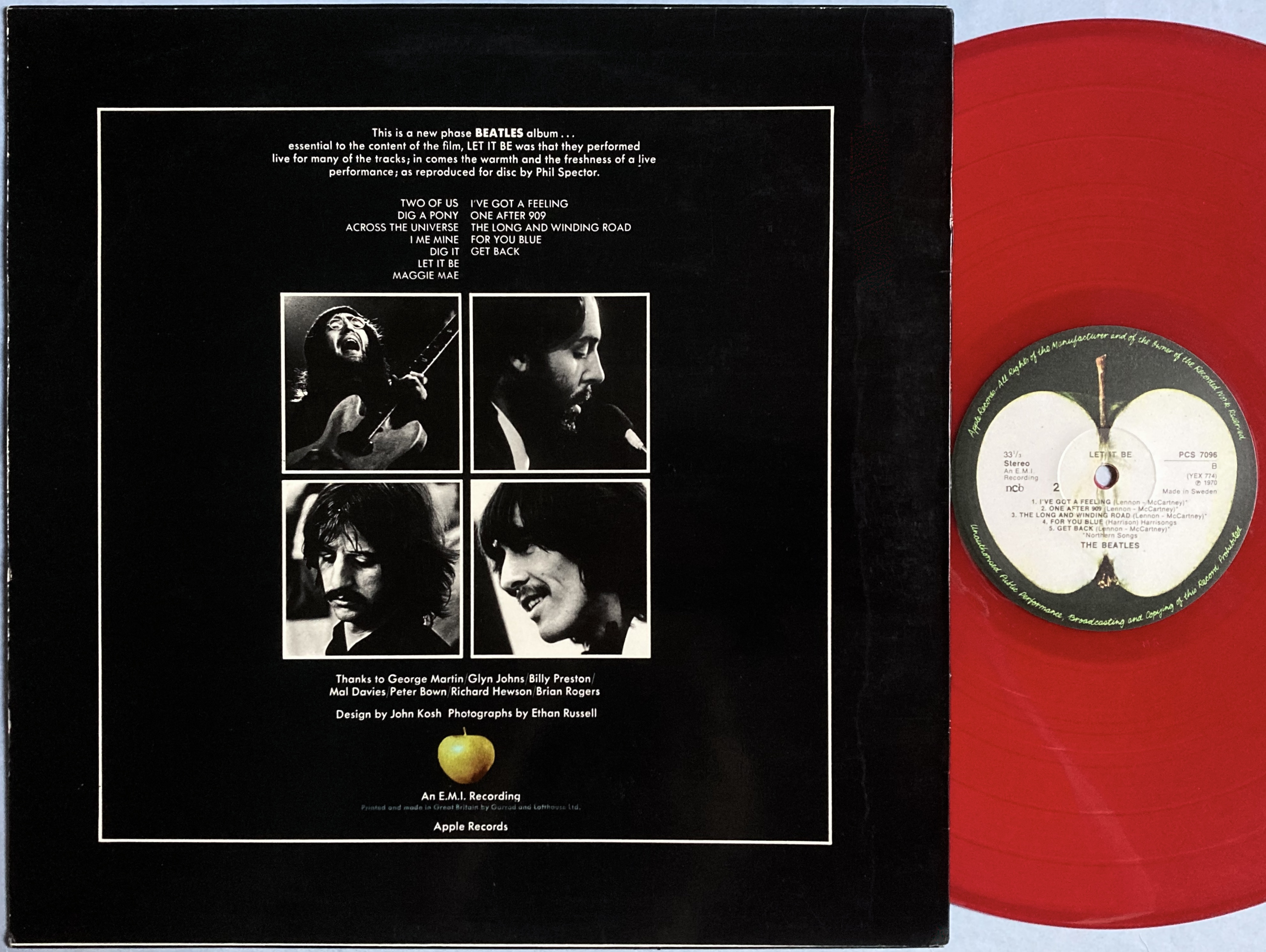BEATLES - Let it be Swe-orig RED vinyl LP 1978 - 3