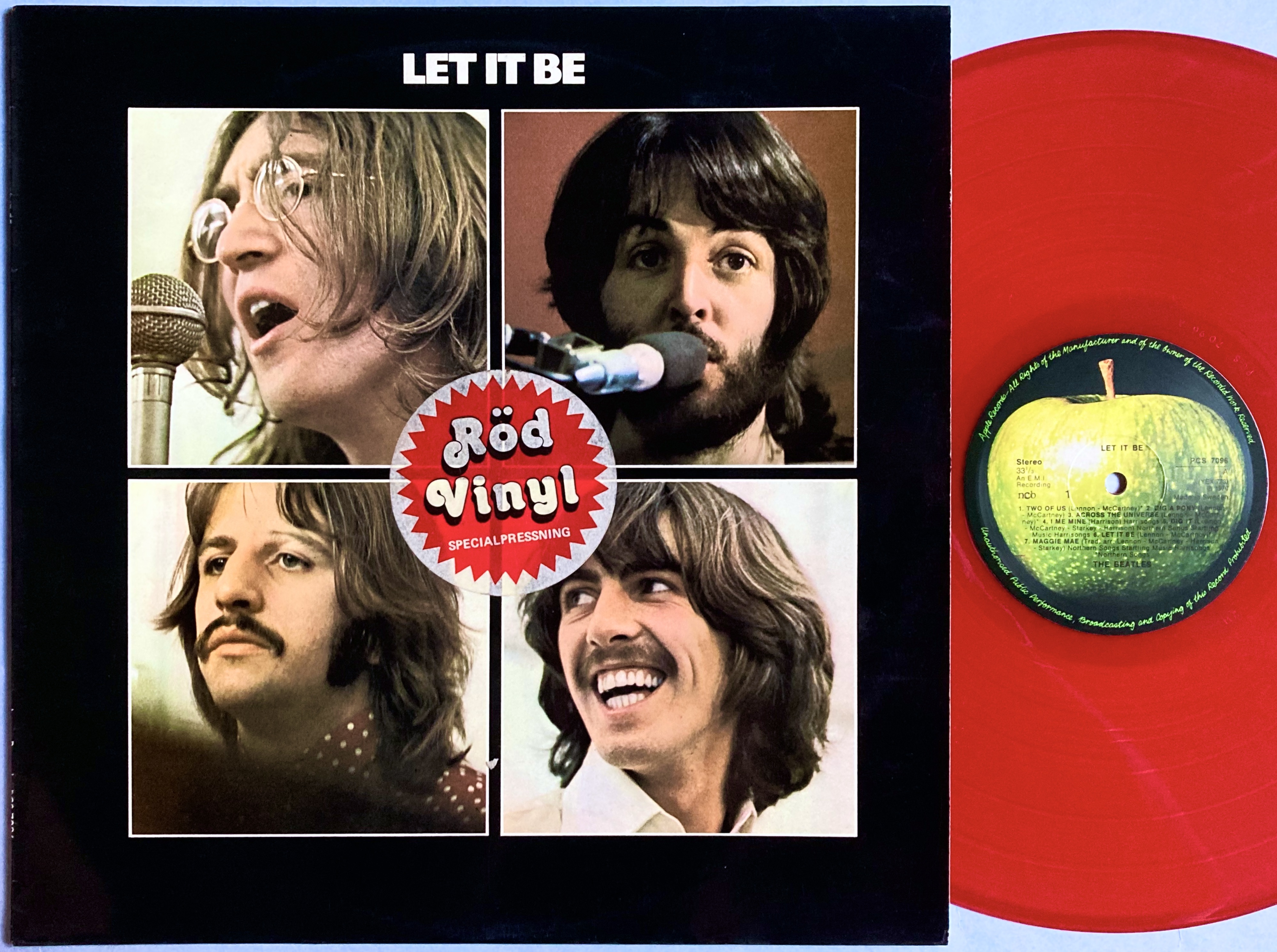 BEATLES - Let it be Swe-orig RED vinyl LP 1978