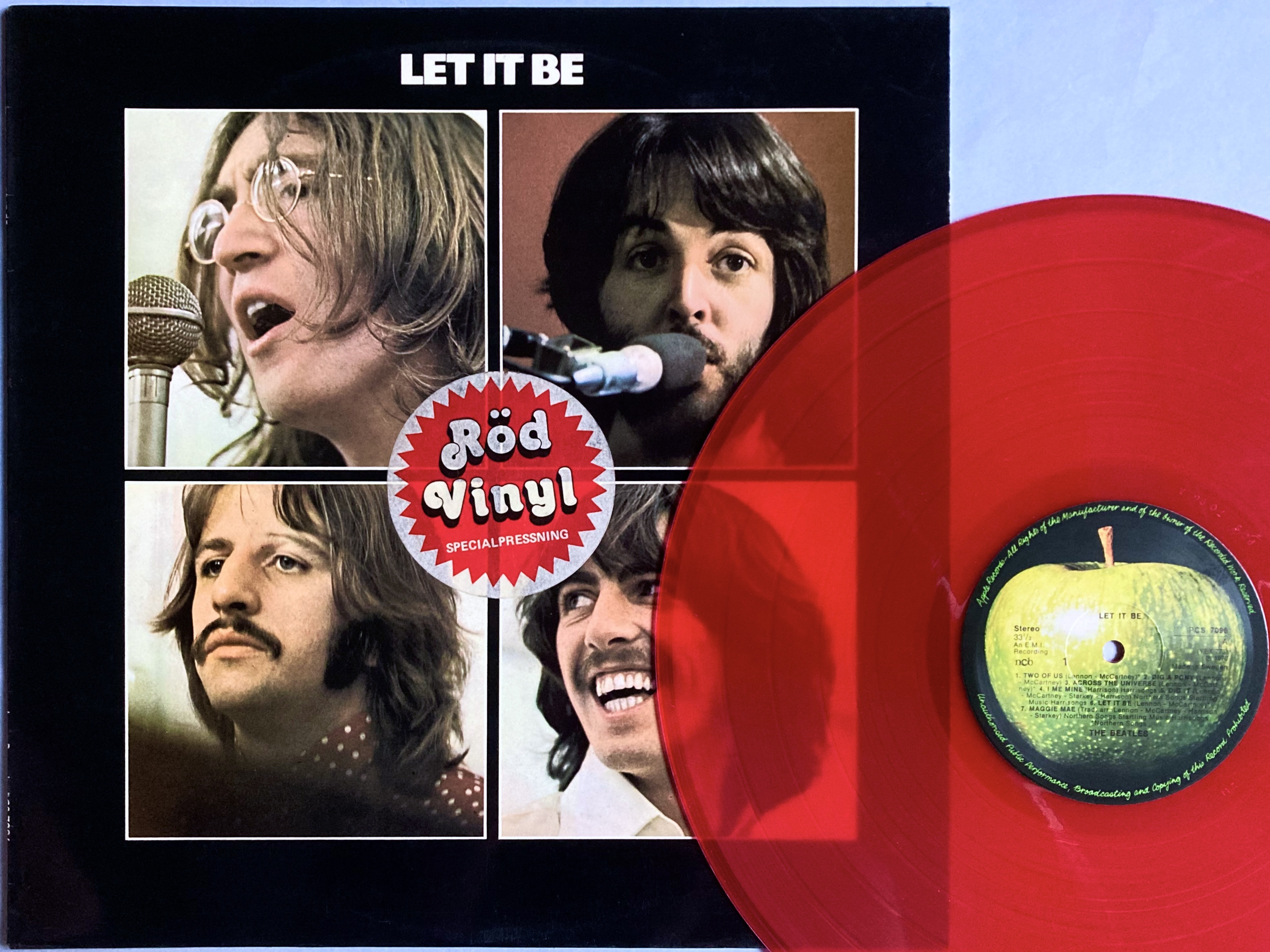 BEATLES - Let it be Swe-orig RED vinyl LP 1978 - 2