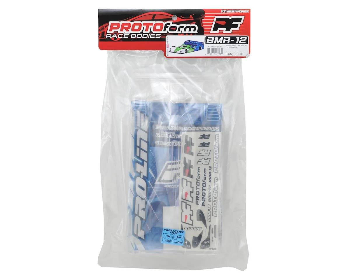 Protoform 1615-30 BMR-12 1/12 Scale Body (Clear) - 2