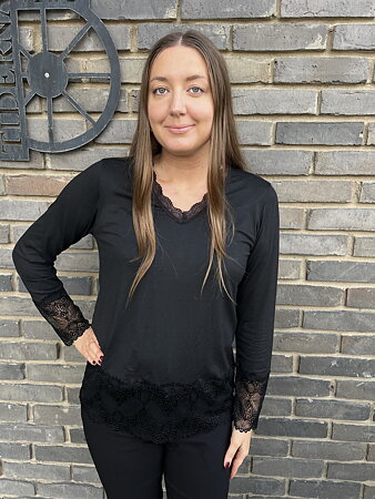 Chica London - Topp med Spets Svart