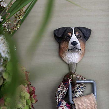 Hand-carved hook Australian Shepherd