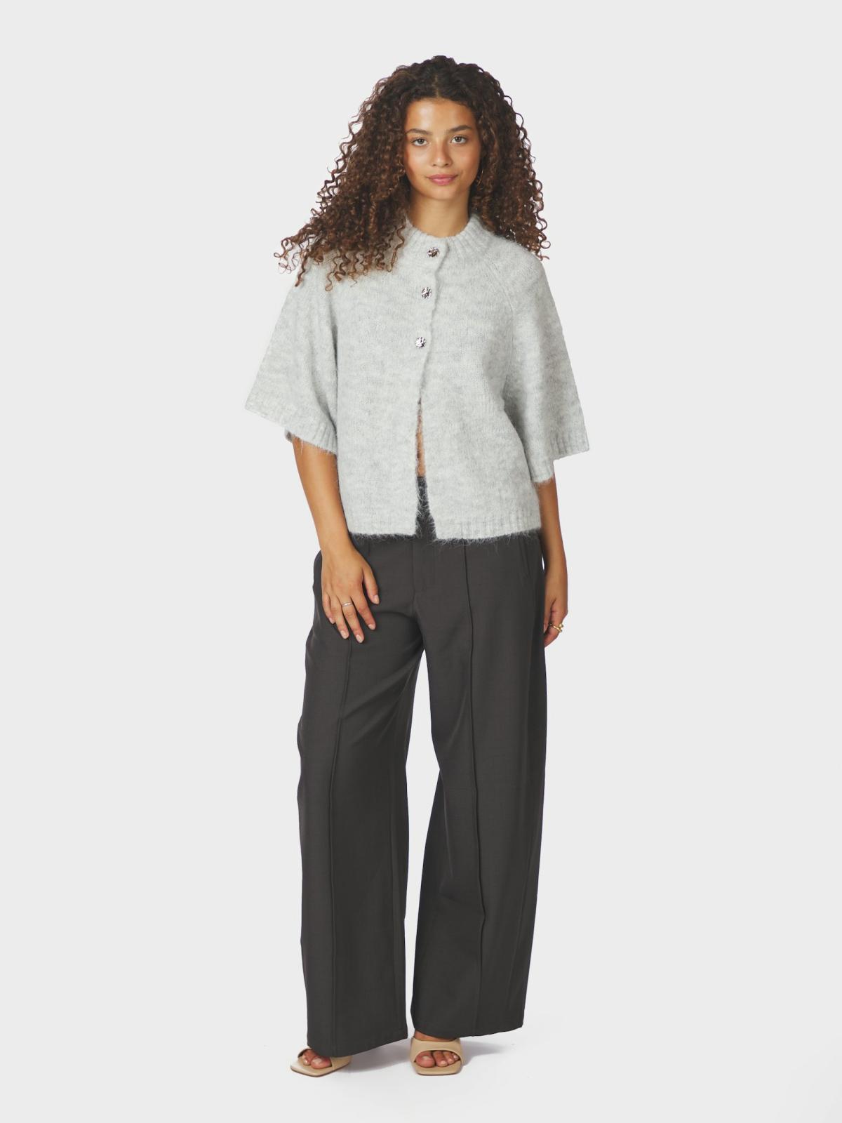 Neo Noir Benuta Fluffy Knit Cardigan, Light Grey - 5