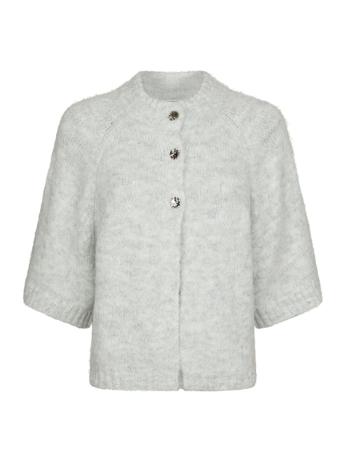 Neo Noir Benuta Fluffy Knit Cardigan, Light Grey