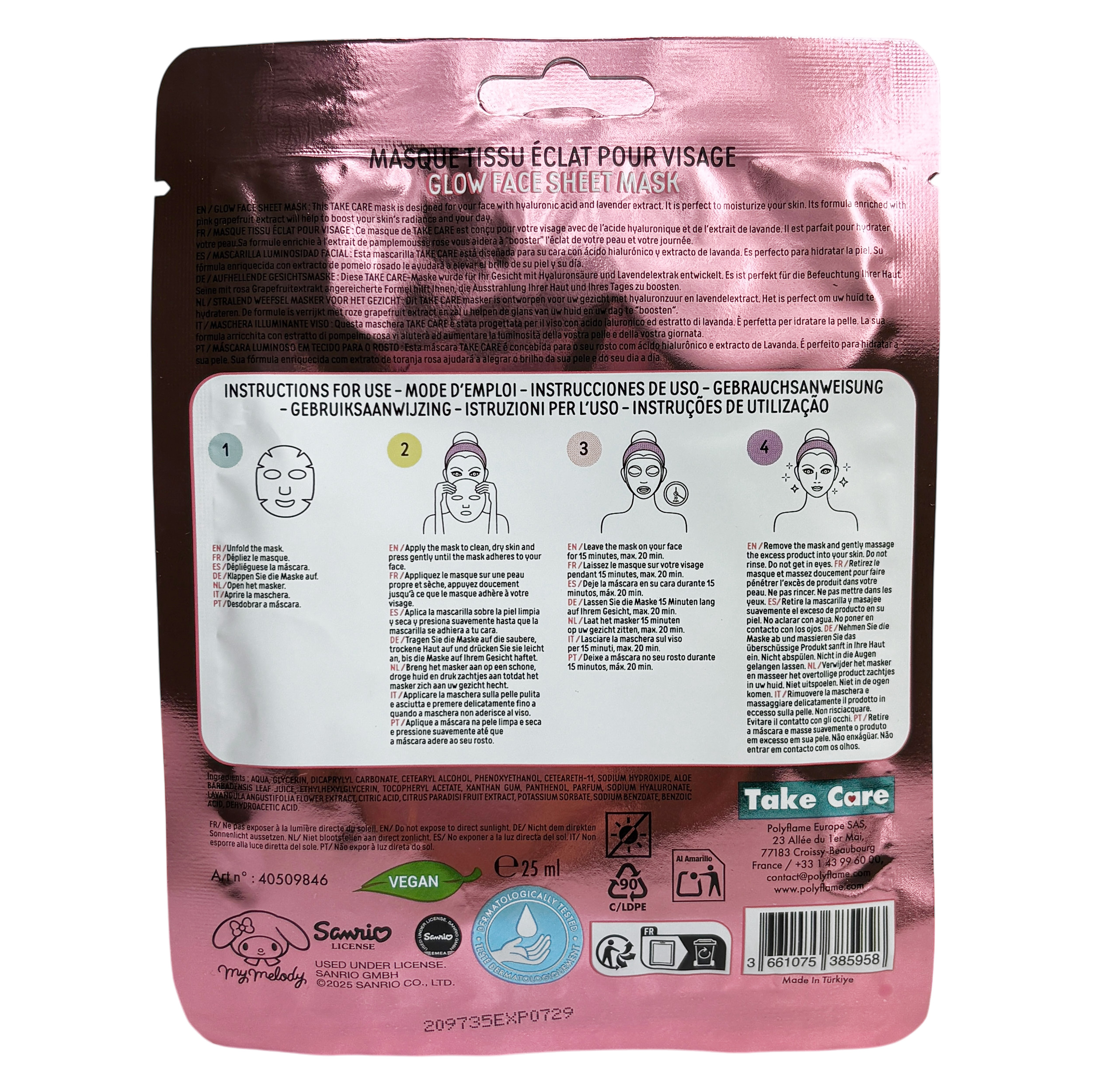 My Melody Ansiktsmask - Glow Face Mask - 2