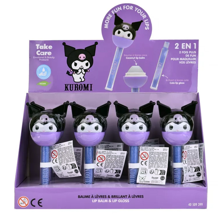 Kuromi Lollipop Läppbalsam med Kokos smak & Läppglans med Cola smak - 7